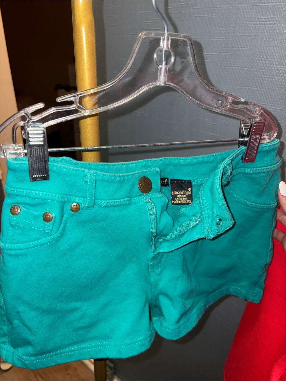 Teal Green Cotton Women's Shorts